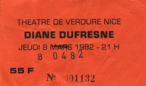 Diane Dufresne mars 1982