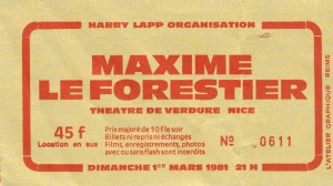 Maxime Le Forestier mars 1981