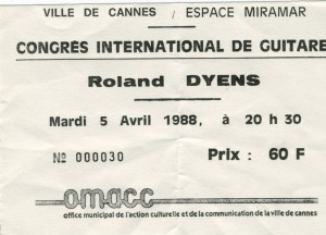 Roland Dyens avril 1988