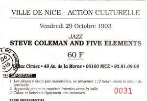 Steve Coleman octobre 1993