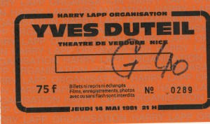 Yves Duteil mai 1981
