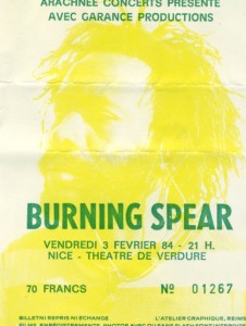 Burning Spear fevrier 1984