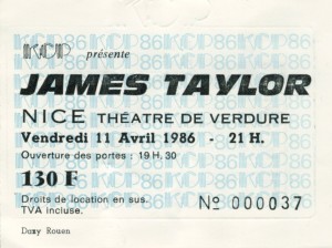 James Taylor avril 1986
