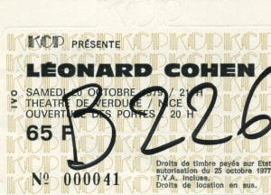 Leonard Cohen octobre 1979